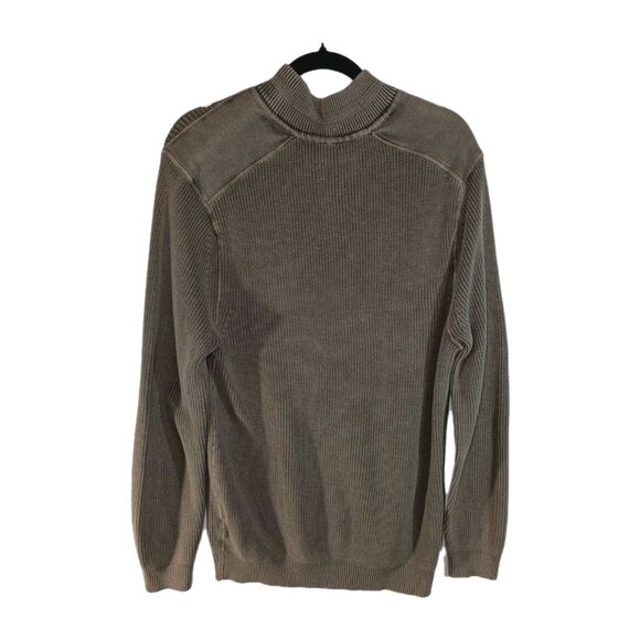 Tommy Bahama Sweater Men's Med East River Cotton Brown Long Sleeve Ribbed EUC - Picture 4 of 10